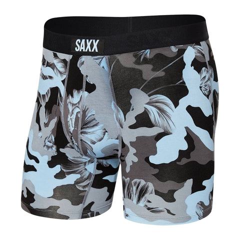 Saxx Vibe Super Soft Boxer Briefs, Blue Camo Flora