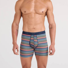 Saxx Quest Quick Dry Mesh 2-Pack Boxer Briefs,Harvest Stripe/Maritime