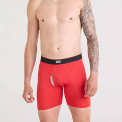 Saxx Multi Sport 2-Pack Mesh Boxer Briefs, Sunset Red/Black
