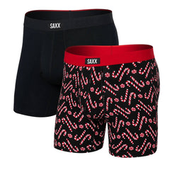 Saxx Vibe Xtra 2-Pack Boxer Briefs, Mint Condition/Black