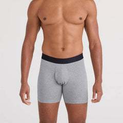Saxx DropTemp Cooling Cotton 3-Pack Boxer Briefs, Dark Grey Heather/Dark Ink/Black