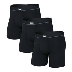 Saxx Essential Cotton 3-Pack Boxer Briefs, Black
