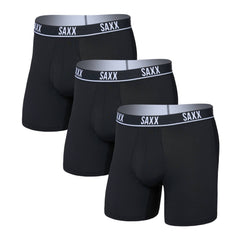 Saxx Essential Performance 3-Pack Mesh Boxer Briefs, Black