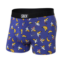 Saxx Vibe Super Soft Trunk Boxer Briefs, Rainbow Bananas/Navy