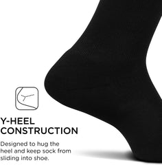 Feetures Thera Cush Unisex Crew Socks, Black