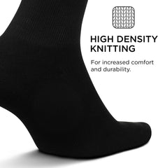 Feetures Thera Cush Unisex Crew Socks, Black