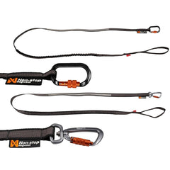 Non-Stop Dogwear Touring Bungee Leash, Black/Grey