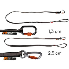 Non-Stop Dogwear Touring Bungee Leash, Black/Grey