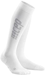 CEP Pro+ Run Ultralight Men's Compression Running Socks, White/Grey