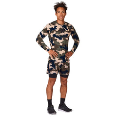 SAYSKY Men's Camo 2 in1 Shorts 5", Woodland Camo